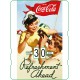 Calendrier perpétuel cartonné Coca-Cola : un jeune couple à la plage