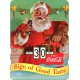 Calendrier perpétuel cartonné Coca-Cola : Portrait du Père Noël souriant