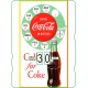 Calendrier perpétuel cartonné Coca-Cola : Téléphone vintage