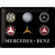 Plaque en métal 30 X 40 cm Mercedes-Benz : Evolution du logo au fil du temps