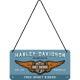 Plaque en métal 10 X 20 cm à suspendre : Harley-Davidson depuis 1903 sur fond bleu