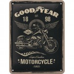 Plaque en métal 15 X 20 cm : Goodyear pneus motos