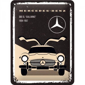 Plaque en métal 15 X 20 cm : Mercedes-Benz 300 SL "Gullwing" 1954-1957