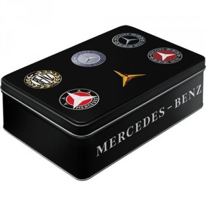 Boîte en métal plate : Mercedes-Benz et ses logos au fil du temps