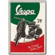 Plaque en métal 14 X 10 cm Vespa de 1959 : "The original italian classic"