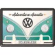 Plaque en métal 14 X 10 cm VW Volkswagen capot T1 Bulli "Adventure awaits"