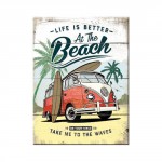 Magnet 8 x 6 cm VW Volkswagen "At the beach" (à la plage)