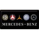 Plaque en métal 25 x 50 cm : Mercedes-Benz : Logos au fil du temps
