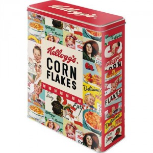 Boîte en métal rectangulaire Kellogg's Corn Flakes The original