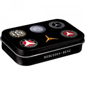 Boîte à pilules XL Mercedes et ses différents logos