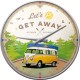 Horloge murale Vintage : VW Volkswagen T1 Bulli "Let's get away"