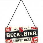 Plaque en métal 10 X 20 cm à suspendre : Beck's bier (bière)