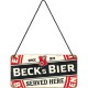Plaque en métal 10 X 20 cm à suspendre : Beck's bier (bière)