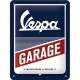 Plaque en métal 15 X 20 cm : Vespa Garage