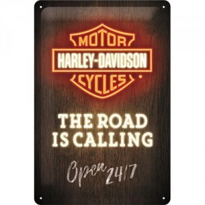 Plaque en métal 20 X 30 cm Harley-Davidson : The road is calling