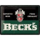 Plaque en métal 30 X 40 cm : Beck's bier