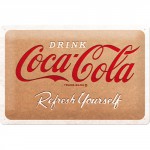 Plaque en métal 20 X 30 cm Coca-Cola : Refresh yourself