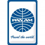 Plaque en métal 20 X 30 cm : Logo PAN AM : Compagnie aérienne