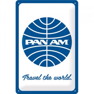 Plaque en métal 20 X 30 cm : Logo PAN AM : Compagnie aérienne américaine