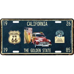 Plaque en métal 15 X 30 cm Parcours de la mythique Route 66 : California