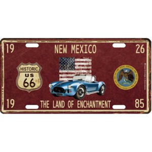 Plaque en métal 15 X 30 cm Parcours de la mythique Route 66 : New Mexico
