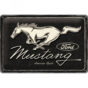 Plaque en métal 20 X 30 cm : Ford Mustang