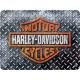 Plaque en métal 15 X 20 cm : Harley-Davidson sur fond traces de pneus