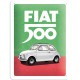 Plaque en métal 15 X 20 cm : Fiat 500 aux couleurs de l'Italie