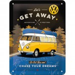 Plaque en métal 15 X 20 cm : VW Volkswagen "L'aventure t'attend" version nuit