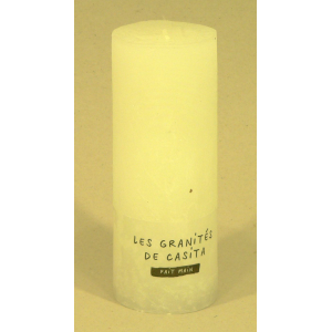 Bougie cylindrique rustique pilier 17cm aspect givré couleur blanche