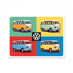 Magnet 8 x 6 cm VW Volkswagen T1 multicolores pop art