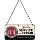 Plaque en métal 10 X 20 cm à suspendre : Fiat Service & Repair