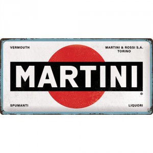 Plaque en métal 25 x 50 cm : Martini logo classique