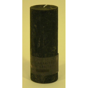 Bougie cylindrique rustique pilier 17cm aspect givré couleur gris foncé