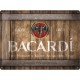 Plaque en métal 30 X 40 cm : Logo Bacardi sur fût de bois