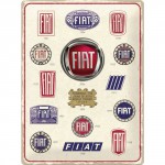 Plaque en métal 30 X 40 cm Fiat : l'évolution du logo