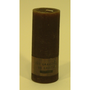 Bougie cylindrique rustique pilier 17cm aspect givré couleur chocolat