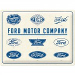 Plaque en métal 30 X 40 cm Ford : évolution du logo