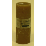 Bougie cylindrique rustique pilier 17cm aspect givré couleur caramel