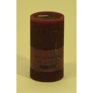 Bougie cylindrique rustique pilier 12cm aspect givré couleur rouge