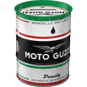 Tirelire métallique ronde en forme de baril : Moto Guzzi