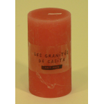 Bougie rustique pilier 17cm aspect givré couleur rouge