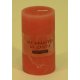 Bougie cylindrique rustique pilier 12cm aspect givré couleur vieux rose