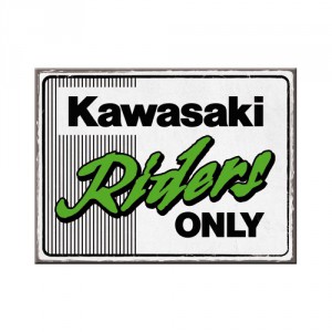 Magnet 8 x 6 cm Kawasaki riders only (motos)