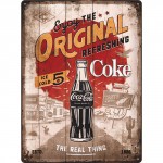 Plaque en métal 30 X 40 cm : Coca-Cola publicité vintage