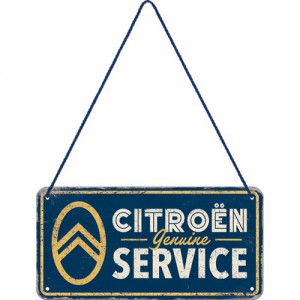 Plaque en métal 10 X 20 cm à suspendre : Citroën Service