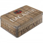 Boîte en métal plate : Bacardi aspect bois
