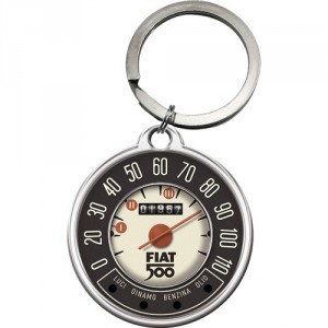 Porte-clés rond : Fiat 500 tachymètre
