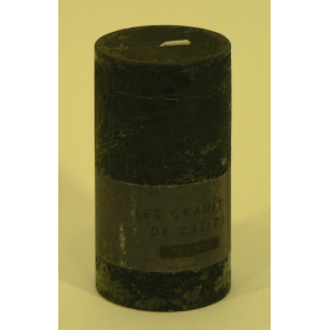 Bougie cylindrique rustique pilier 12cm aspect givré couleur gris foncé