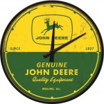 Horloge murale vintage : John Deere logo vert et jaune